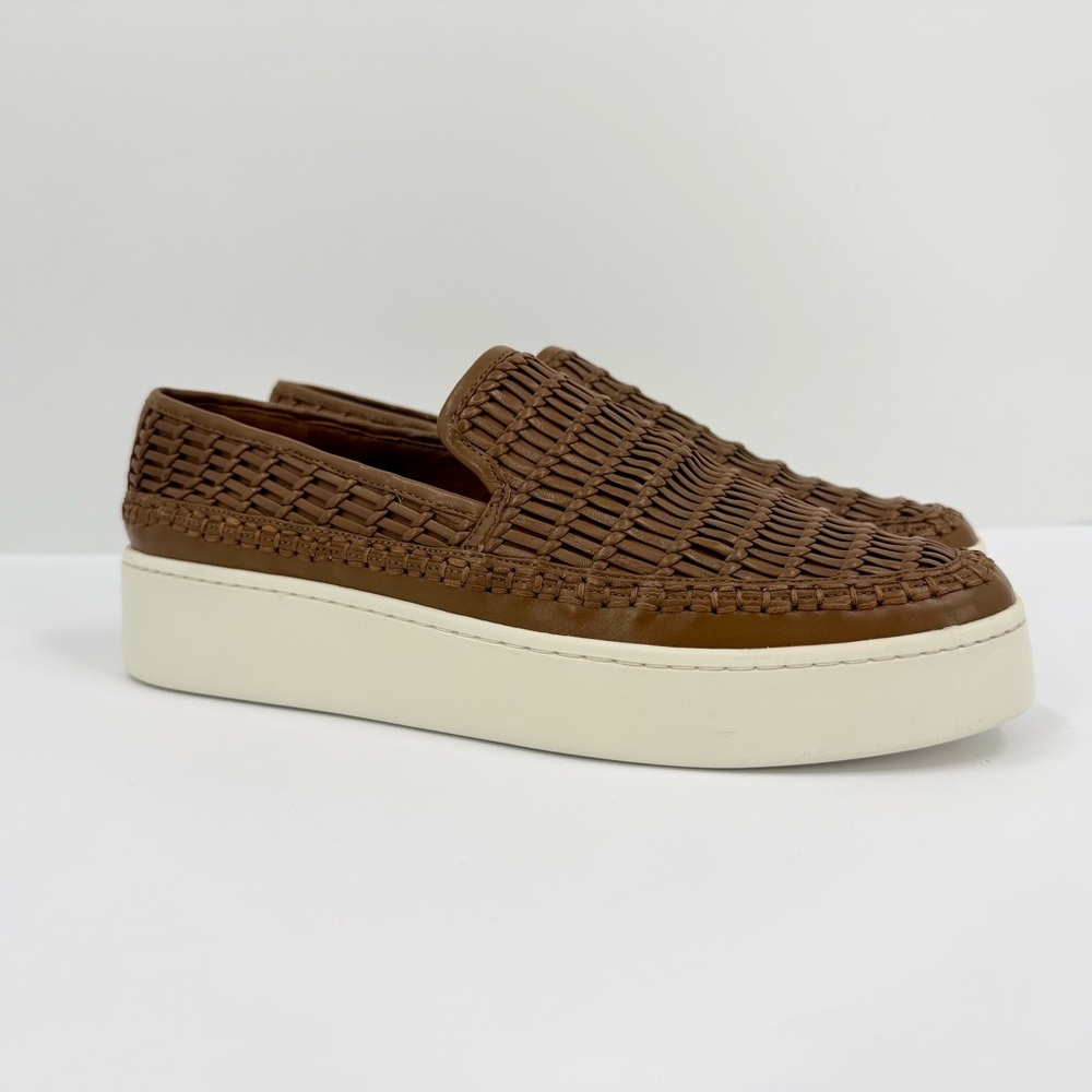 Vince Stafford Woven Leather Flatform Slip On Sneaker Size 10 NEW